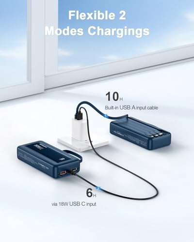 Portable Charger 27000mAh 30W Fast Charging Power Bank - color: Dark Blue, size: 27000Mah