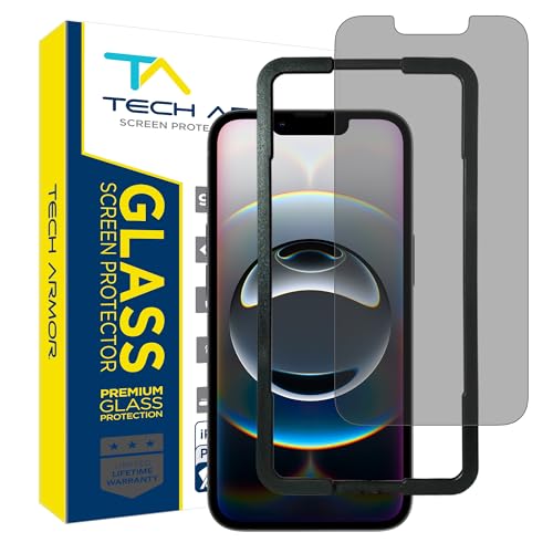 Tech Armor Privacy Glass for iPhone 16e, 14, 13 Pro Screen Protector 1 Pack - size: iPhone 14 / 13 / 13 Pro-6.1 Inch