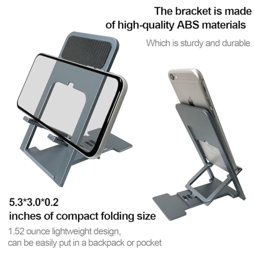 POQOD Ultrathin Cell Phone Stand for Desk, Foldable Phone Stand - color: Grey-Ultrathin