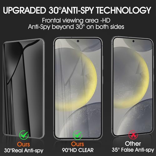 [3 Pack] Privacy Screen Protector for Samsung Galaxy S25 Ultra, Anti-Spy Flexible TPU Hydrogel Film for Samsung S25 Ultra, [Support Fingerprint Unlock] [Curved Coverage] - size: Galaxy S25 Ultra