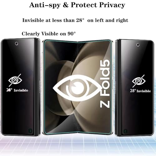 2 Pack Privacy Screen Protector For Samsung Galaxy Z Fold 5 5G - color: Samsung Galaxy Z Fold 5