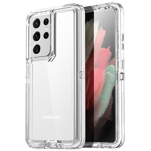 AICase for Samsung Galaxy S21 Ultra Case Clear 3 in 1 Heavy Duty Drop Protection Full Body Rugged Shockproof/Dust Proof 3-Layer Military Protective Tough Durable Cover for Galaxy S21 Ultra 6.8"_1 - color: Clear, size: Samsung Galaxy S21 Ultra