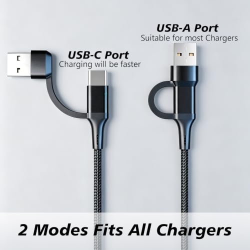 Awnuwuy Multi Charge Cable, 4FT 4-in-2, 4 USB C Ports for Type C Devices