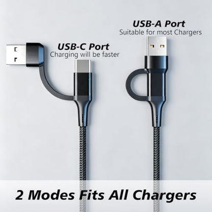 Awnuwuy Multi Charge Cable, 4FT 4-in-2, 4 USB C Ports for Type C Devices