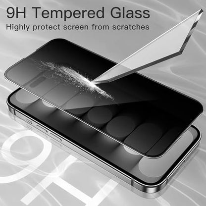 [2-Pack] Privacy Screen Protector Designed for iPhone 16 Pro Max Tempered Glass 6.9 Inch, Anti Spy, No Bubbles, Anti Scratch,Case Friendly Full Screen Coverage Tempered Glass