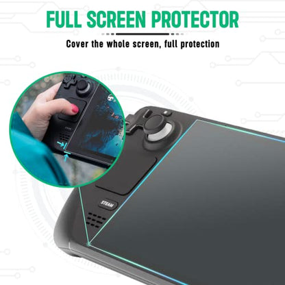 Ambison 2 Pack Matte Glass Screen Protector for Steam Deck 7.0''/Steam Deck OLED 7.4'', Anti Glare & Anti Fingerprint, High Sensitivity, 9H Tempered Glass Film, Scratch Resistant, Bubble Free - size: Steam Deck*2Pcs