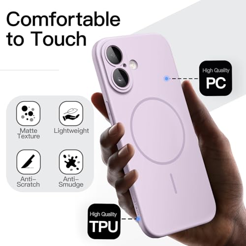 JETech Magnetic Slim Case for iPhone 17, Lavender - color: Lavender, size: iPhone 17