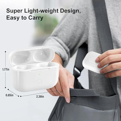 Wireless Charging Case Compatible with AirPod Pro 1st & 2nd Generation, Air Pod Pro 2 1 Charger Case Replacement to USB-C Without Earbuds - color: White Air Pod Pro Charging Case
