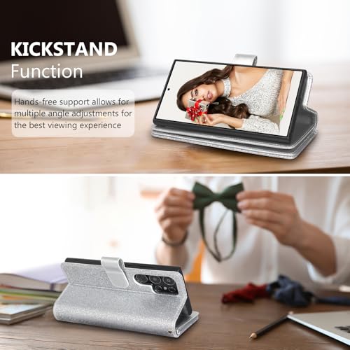 Varikke for Galaxy S25 Ultra Wallet Case Magnetic Detachable, Silver - color: Silver, size: Galaxy S25 Ultra 6.9"