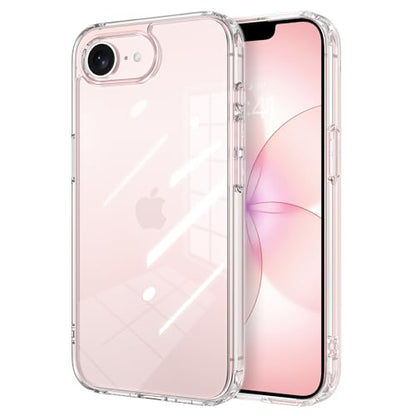 YINLAI Compatible with iPhone 17e/16e Case 6.1", Crystal Transparent Anti-Yellowing Upgraded Full Camera Protection Supports Wireless Charging Slim Shockproof Protective Phone Cover (Clear) - color: Clear, size: iPhone 17e/16e 6.1"
