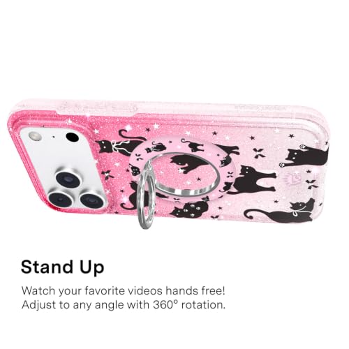 VELVET CAVIAR Compatible with MagSafe Phone Grip - color: Lucky Kittens Glitter