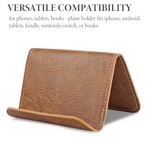 Airplane Travel Essentials for Flying Flex Flap Cell Phone Holder & Flexible Tablet Stand for Desk, Bed, Treadmill, Home & in-Flight Airplane Travel Accessories(1-Crazy Brown) - color: 1-Crazy Brown