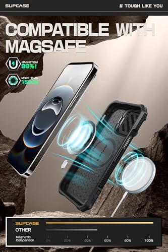 SUPCASE for iPhone 17e/16e Case with Camera Cover Stand, Black | Compatible with MagSafe, Built-in Kickstand, Military-Grade Protection, Magnetic Phone Case for iPhone 15/14/13, UBMag XT - color: Black