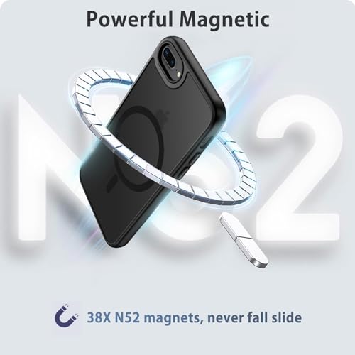 DUEDUE for iPhone 8 Plus Case, iPhone 7 Plus Case Magnetic[Compatible with Magsafe], Translucent Matte Back Protective Cover Anti-Scratch Shockproof Phone Case for iPhone 7 Plus/8 Plus, Black - color: Black