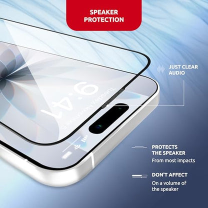Screen Protector for iPhone 17 – MagicBox (2 PACK) Tempered Glass Screen Protector for iPhone 17 Edge-to-Edge Protection with 2 Applicators, 9H Hardness, Oleophobic Coating - size: for iPhone 17
