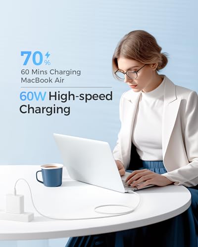 Cable Matters 3-Pack USB C Charging Cable, 60W Charging, 3ft, White - color: White, size: 3 ft