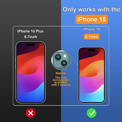 for iPhone 15 6.1" Matte Privacy Screen Protector with Camera Lens Protector Full Coverage Anti-glare Anti-spy Tempered Glass Film Anti-fingerprint Easy Installation - size: iPhone 15