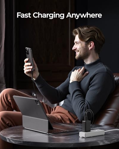 wegear 67W USB C Charger, 3-Port GaN Fast Charging Block with Foldable Plug - color: Black