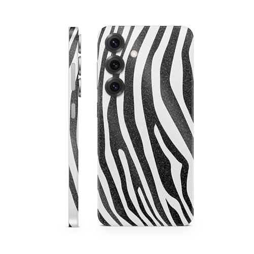 Glossy Glitter Phone Skin Compatible with Samsung Galaxy S25 - Black Zebra - Premium 3M Vinyl Protective Wrap Decal Cover - Easy to Apply | Crafted in The USA by MightySkins - color: Black Zebra, size: Galaxy S25 (Full Wrap), style: Glossy Glitter Finish