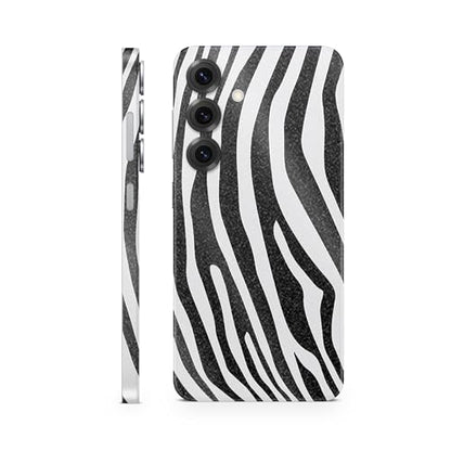 Glossy Glitter Phone Skin Compatible with Samsung Galaxy S25 - Black Zebra - Premium 3M Vinyl Protective Wrap Decal Cover - Easy to Apply | Crafted in The USA by MightySkins - color: Black Zebra, size: Galaxy S25 (Full Wrap), style: Glossy Glitter Finish