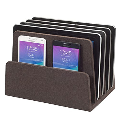 MobileVision Multi Device Stand & Organizer for Smartphones, Tablets and Laptops, Executive Dark Brown, 5 Slots - color: Dark Brown, 5 - Slot