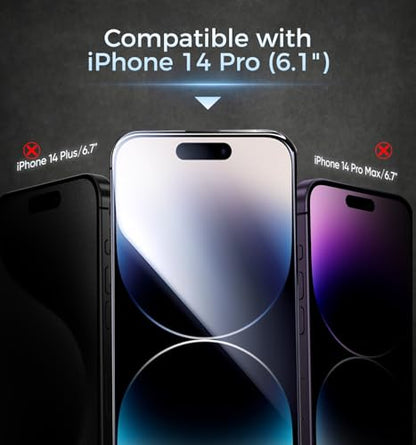 MAGIC JOHN 3rd Gen Upgraded Privacy Screen Protector for iPhone 14 Pro - size: iPhone 14 Pro-6.1''