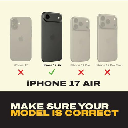 DEWALT Compatible iPhone 17 Air Magnetic Case with Stand, Rugged Shockproof Cover w/ 360° Rotatable Ring Holder, Compatible with MagSafe iPhone 17 Air Case Kickstand, Heavy-Duty Protective Black - size: iPhone 17 Air