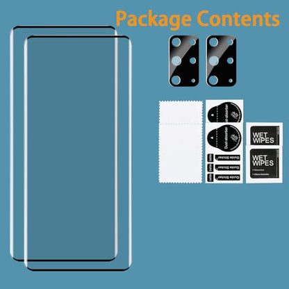 2+2 Pack Samsung Galaxy S20 Plus Screen Protector with Camera Lens Protector, [9H Tempered Glass] [Fingerprint Unlock Support] [3D Curved] Glass Screen Protector for S20 Plus (6.7") - size: (2+2)-Samsung Galaxy S20 Plus
