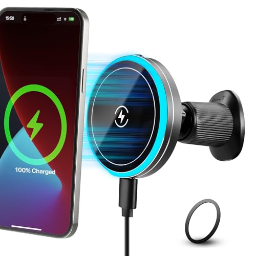 for MagSafe Car Wireless Charger Mount for iPhone 17/16/15/14/13/12 Series, Auto- Magnetic Tight Phone Holder with Fast Charging, Secure Air Vent, 360° Adjustable, Overheating Protection,(A10K)