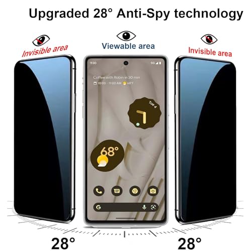 2 Pack for Google Pixel 8 Pro Privacy Screen Protector [Not Glass], Anti-Spy Flexible TPU Film HD Ultra-Thin Bubble Free Case Friendly Full Coverage Hydrogel Film for Pixel 8 Pro 6.7-inch