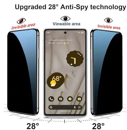 2 Pack for Google Pixel 8 Pro Privacy Screen Protector [Not Glass], Anti-Spy Flexible TPU Film HD Ultra-Thin Bubble Free Case Friendly Full Coverage Hydrogel Film for Pixel 8 Pro 6.7-inch