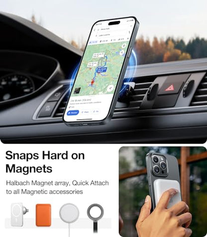 TORRAS Magnetic Slim-Fit for iPhone 15 Pro Max Case, Ultra-Thin 15 ProMax Phone Case Compatible with MagSafe, Lightweight Anti-Scratch Matte Hard iPhone 15 ProMax Case 6.7 inch OriginFit, Grey - color: Titanium Grey