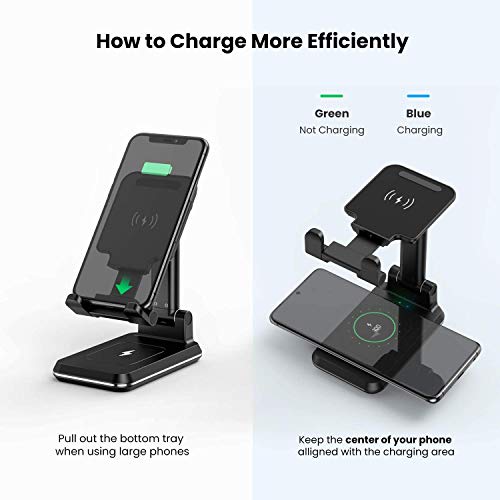 2 in 1 Wireless Charger, Dual Wireless Charging Desk Phone Stand