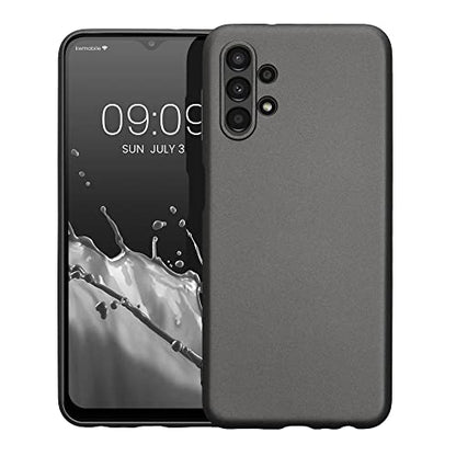kwmobile Case Compatible with Samsung Galaxy A13 4G Case - Soft Slim Metallic TPU Silicone Cover - Metallic Grey - color: Metallic Grey, size: Galaxy A13 4G