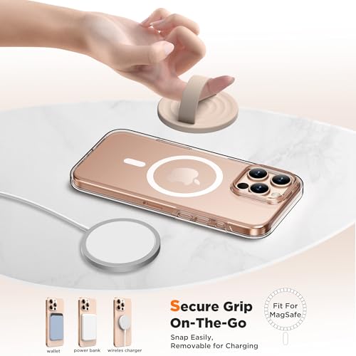 Magnetic Phone Grip for MagSafe, Silicone Ring Grip, Oat - color: Oat