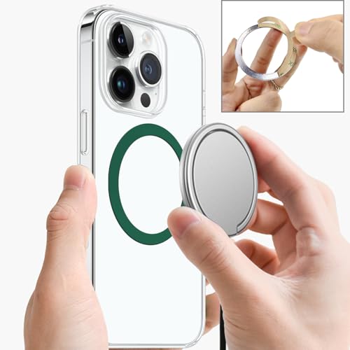 TENOC Universal Metal Ring Sticker, 3Pcs, Green | Compatible with iPhone/Samsung/Android Cellphones, Magnetic Phone Charger/Mount/Holder Conversion - color: Green