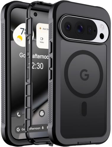Magnetic for Google Pixel 10 Case& Pixel 10 Pro Case 6.3"-Black | Compatible with MagSafe,Military Grade Drop Protection,Heavy Duty Protection,Non-Slip,Shockproof 2-Layer Durable Bumper Case - color: Black, size: Pixel 10/10 Pro 6.3''