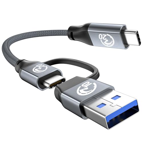 240W USB C Short Cable 0.6FT, 20Gbps USB C 3.2 Cable, USB to USB C Cable - color: Gray, size: 0.6ft