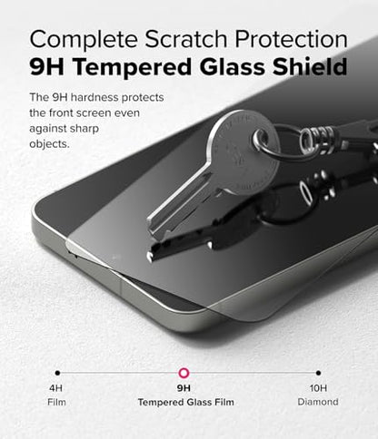 Ringke for Samsung Galaxy S25 Plus / S24 Plus Screen Protector [Easy Slide] | 2 Pack, Easy Installation with Alignment Tool, Case Friendly Premium 9H Hardness Tempered Glass - size: Galaxy S25 Plus / S24 Plus