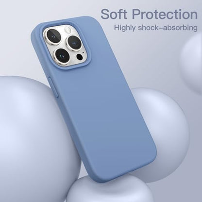JETech Silicone Case for iPhone 15 Pro, Winter Blue | Silky Soft Touch, Shockproof Protection, Scratch Resistant, Microfiber Lining - color: Winter Blue, size: iPhone 15 Pro