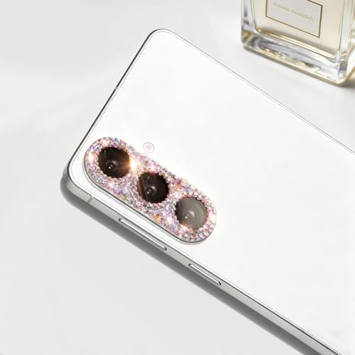 Bling Diamond Camera Lens Protector Compatible with Samsung Galaxy S26 ＆ Galaxy S26 Plus, Metal Glitter Gem Camera Cover，9H Tempered Glass lens full Screen Protector with 3D Rhinestone Sparkle - color: for Galaxy S26 Plus & Galaxy S26
