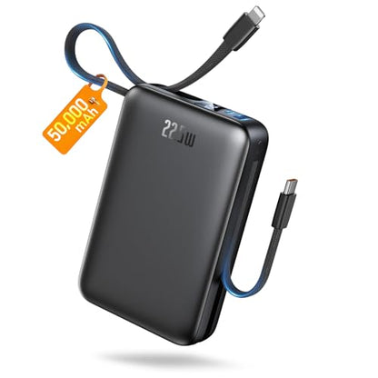 Portable Charger 50000mAh, 22.5W Fast Charge Power Bank Built-in 2 Cables
