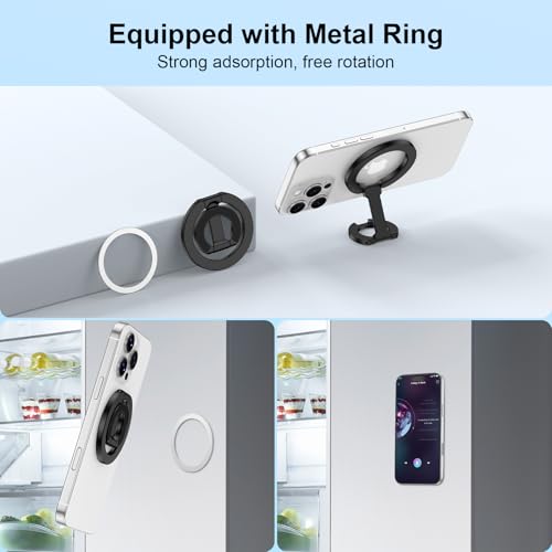 Magnetic Ring Holder Dual-Sided MagSafe Phone Grip for iPhone 17 16 Pro Max - color: Pure Black