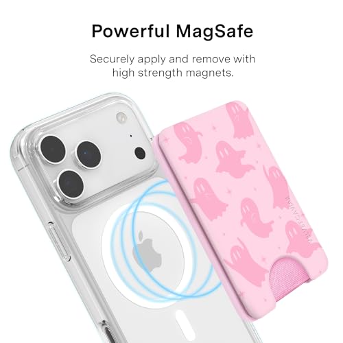 VELVET CAVIAR compatible with MagSafe Wallet 2.0 | Magnetic Card Holder Wallet for iPhone 17/16/15/14/13/12 or Phone Cases compatible with MagSafe | Ghosted Pink - color: Ghosted Pink