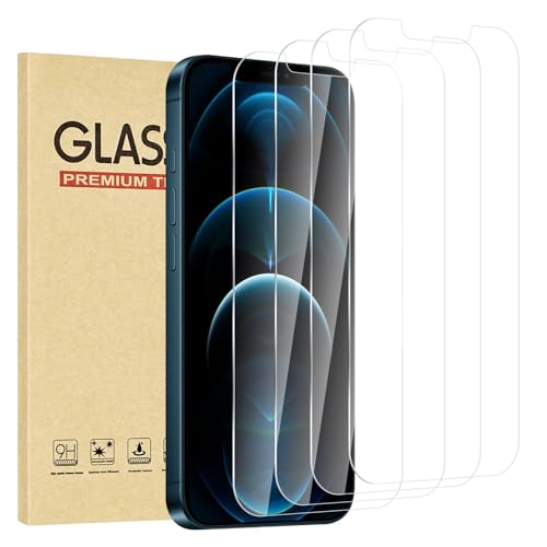 4 Pack for iPhone 12 Pro Screen Protector，Premium Tempered Glass Film 9H Hardness，Scratch Resistant，Bubble Free，Easy Installation，Ultra Durable，HD Clear，Case Friendly [6.1 inch] - size: iPhone 12 Pro