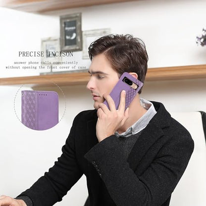 Wallet Case for Google Pixel 8 6.2 inch 2023 - [Strong Magnetic] PU Leather Folio Flip Case with Card Holder Kickstand Protective Phone Cover - Purple - color: Purple, size: Google Pixel 8 6.2"