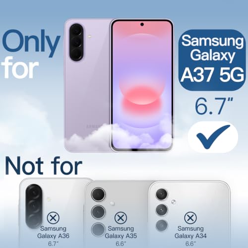 JETech Case for Samsung Galaxy A37 5G, Non-Yellowing Shockproof Bumper Protective Phone Cover, Anti-Scratch Hard PC Back (Lavender) - color: Lavender, size: Galaxy A37