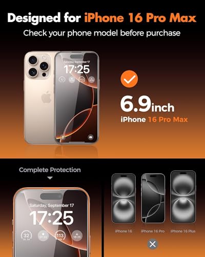 UNBREAKcable 2PCS Screen Protector for iPhone 16 Pro Max - 1 Privacy Tempered Glass+1 Clear Glass Double Shatterproof [Installation Frame] [9H Hardness] [Case Friendly] Anti-Scratch iPhone 6.9 inch - size: iPhone 16 Pro Max