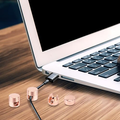 3pcs Cable Anchors for Desk, Phone Charger Cord Holders (Rose Gold)