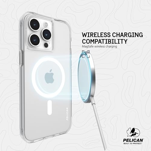 Pelican Ranger Series - iPhone 15 Pro Max Case 6.7" [Compatible with MagSafe] [Anti-Yellow] Magnetic Phone Case with Anti-Scratch Tech [12ft MIL-Grade Drop Protection] Cover for 15 Pro Max - Clear | Rugged Magnetic Phone Case w/12ft Military-Grade Drop Pr